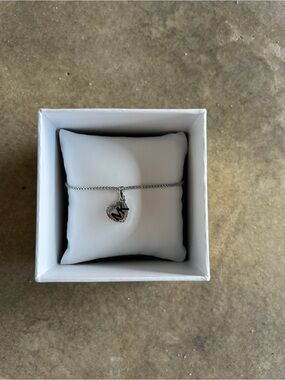 Michael Kors Silver Heart Charm Bracelet with MK Logo - Silver